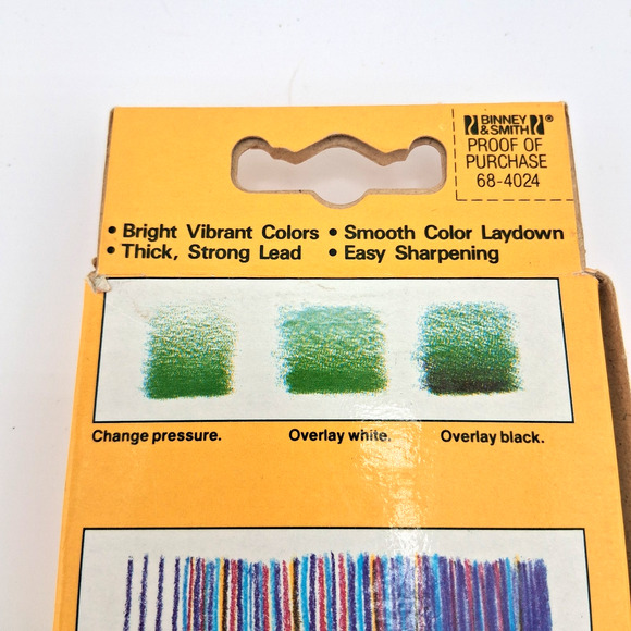 1992 Crayola Smooth Bright Colored Pencils 24 ct with 4 Hot Fluorescent Colors - Picture 9 of 12